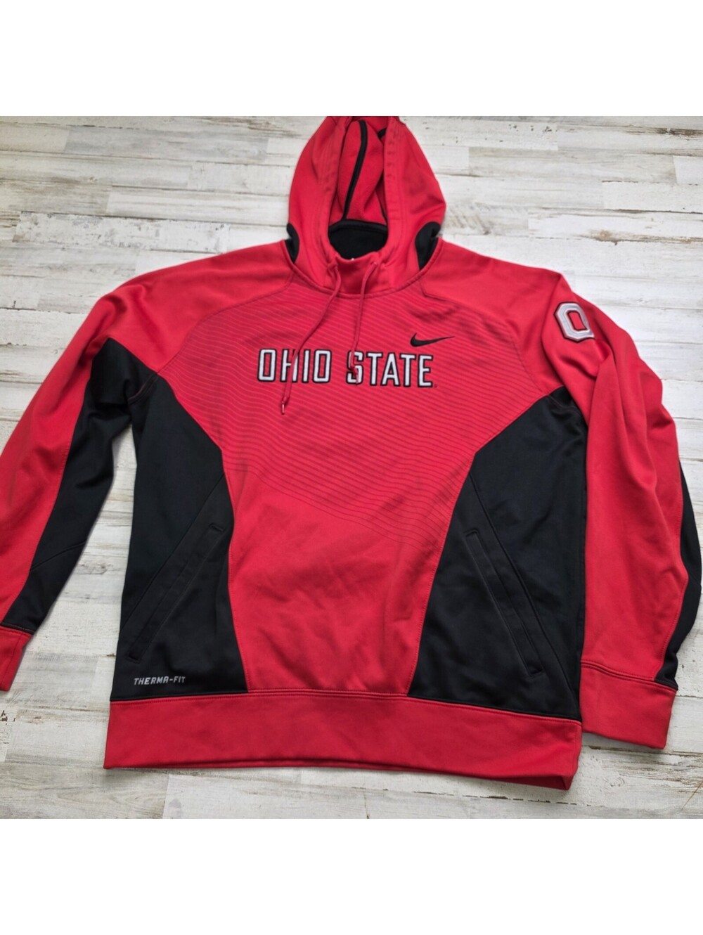 Nike Elite Ohio State Buckeyes Therma Fit OSU Red Hoodie Sweatshirt Mens L